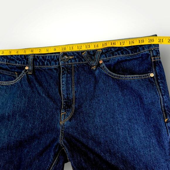 Volcom Vorta Denim Jeans Slim Fit Straight Leg Men Size 40X31 Dark Washed Blue - Picture 12 of 15